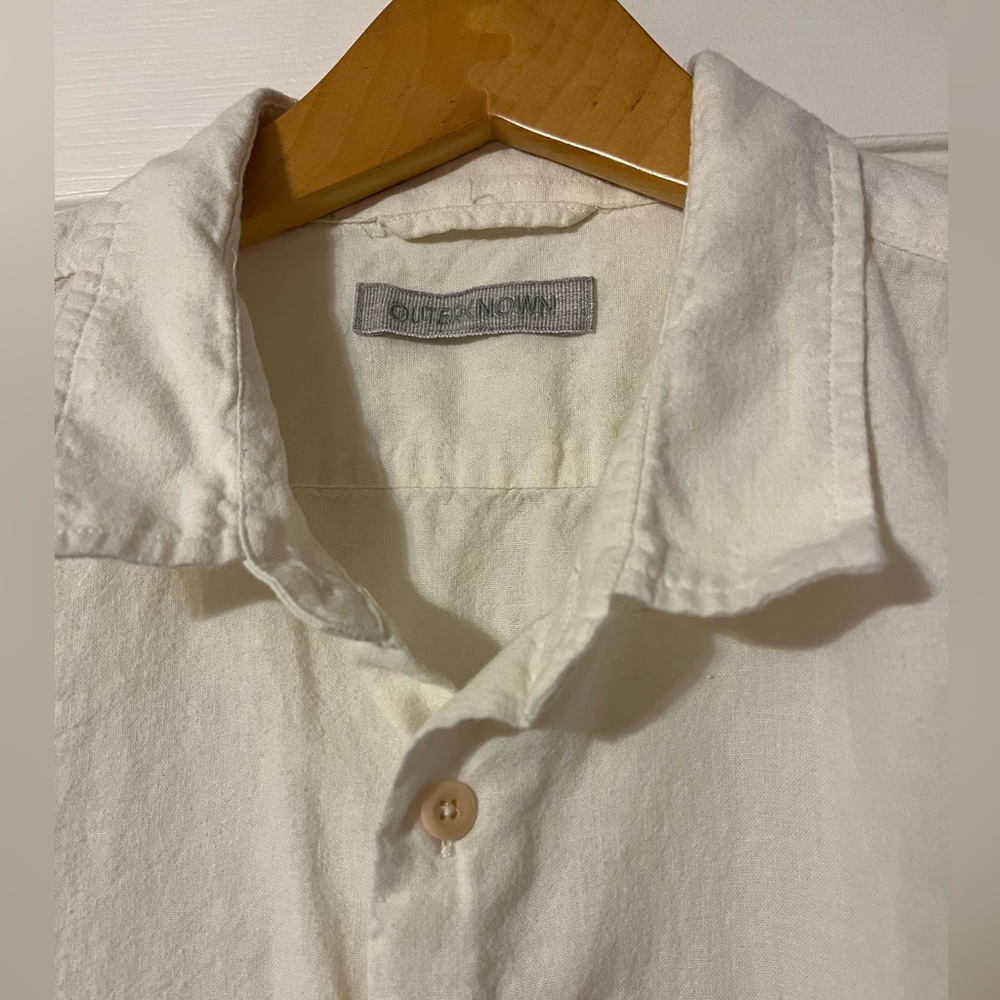 Outerknown Button Down Shirt - Salt - Large - image 3